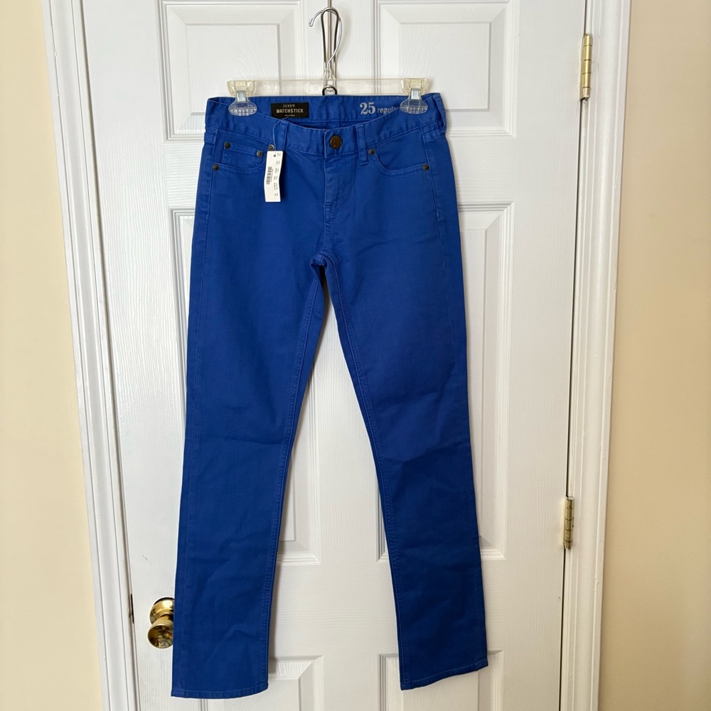 J. Crew Blue Size 25 Regular Matchstick Skinny‎ Straight Fit Jeans Some S…